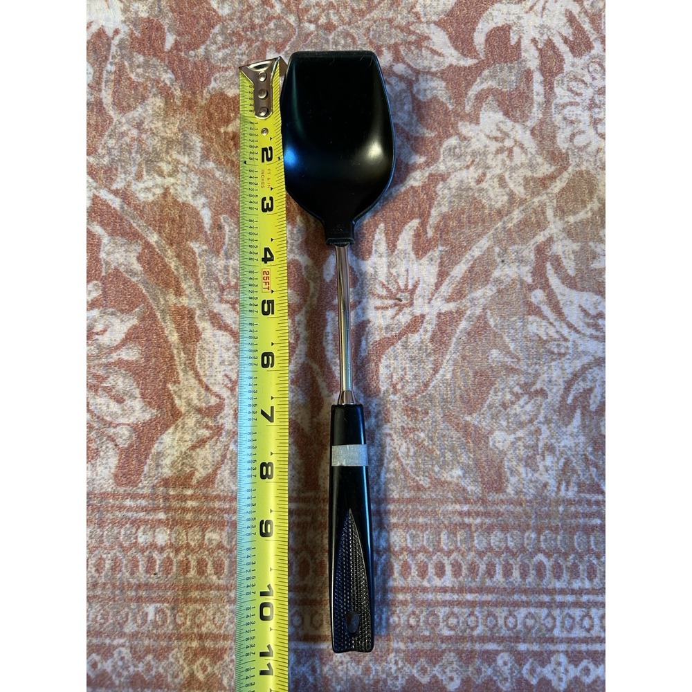 Vintage Ekco Nylon Solid Spoon Black Serving Heat Resistant Cooking 11" Retro